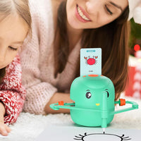 Interactive Educational Drawing Robot with 100 Cards Voice Interaction Learning Toy Green
