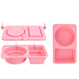 3Pcs Silicone Dual-Compartment Sauce Containers Reusable Snack Containers with Lids for Travel Office Picnic