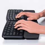 Rechargeable Dual Mode Bluetooth Keyboard 111 Keys with Wrist Rest