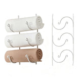 3 Tier Vertical Towel Rack Iron Wall Mount for Bathroom Storage White
