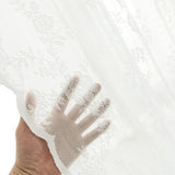 Vintage Lace Sheer Curtains with Flower & Branch Design Voile Curtains for Living Room & Garden