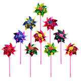 100Pcs Rainbow Plastic Windmill Pinwheels DIY for Garden Party Decoration