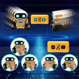 Rechargeable Gesture-Controlled Robot Toy with LED Light Effects and Remote Control Yellow