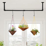 183cm Galvanized Steel Wall Mount Clothes Rack Heavy Duty Black