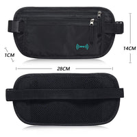 RFID Blocking Money Waist Bag Anti Theft Hidden Fanny Pack Travel Wallet Pouch Black