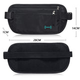 RFID Blocking Money Waist Bag Anti Theft Hidden Fanny Pack Travel Wallet Pouch Black