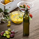 Glass Olive Oil Bottle Dispenser Oil and Vinegar Cruet with Pourers Green
