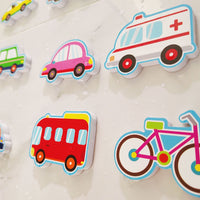 15Pcs Set DIY Cartoon Transportation Stickers Kid Bath Toys