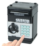 Electronic ATM Piggy Bank with Password Lock for Coins – Money Saving Box Toy Gift Black