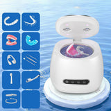 3-Cleaning Modes Ultrasonic Rechargeable Cleaner with Stainless Steel Tank for Retainers White