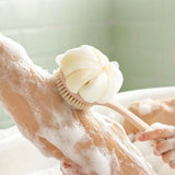 2 in 1 Back Scrubber for Shower with Loofah for Cleanse Back and Hard to Reach Areas Pink