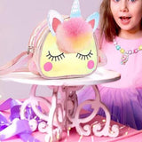 Cute Unicorn Sling Bag Set for Girls Rainbow Crossbody Bag Dress Up Accessories Style 1