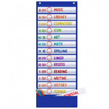 90x33cm Dry Erase Wall Organizer with 14 Time Management Cards Blue
