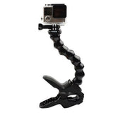 Action Camera Clamp Mount with Flexible Arm Multi-Angle Camera Holder Compatible with GoPro Hero and Action Cameras