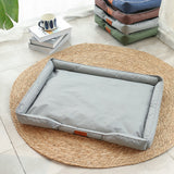 Square Cat Dog Pet Bed Oxford Fabric Raised Edge for Sofa Use Gray