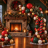 114 PCS Christmas Balloon Arch Garland Kit with Red Green Foil Balloons