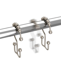 12Pcs Set Shower Curtain Hooks Metal Double Glide Shower Hanging Rings for Shower Rods
