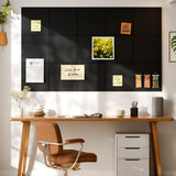 12Pcs Large Felt Bulletin Board Wall Tiles for Office & HomePanels Black