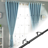 2Pcs Bracket Hang Curtain Rod Holders Single Hook Tap Right Into Window Frame Rod Black