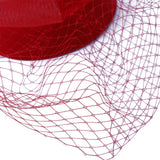 Birdcage Veil Bridal Headpiece Vintage Mesh Rose Hair Accessory Red
