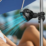 Portable Octopus Stroller Fan with Digital Display and 3 Adjustable Speeds Black