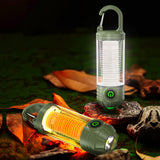 LED Camping Keychain Light – Mini Lantern with Hook for Outdoor Use Blackish Green