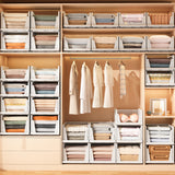 Folding Closet Organizers Stackable Plastic Storage Basket Drawer Shelf Container for Cupboard Kitchen Bathroom