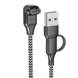 2 in 1 Charger Cable Compatible With Garmin Fenix Venu Forerunner USB A and C Ports
