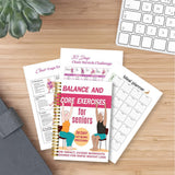 Chair Yoga 30 Day Spiral Book with Illustrated Seated Pose Guide Pink