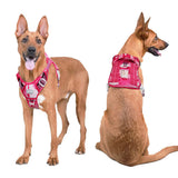 Tactical Dog Harness with Reflective Pet No Pull Adjustable Military Vest for Walking Training Pink