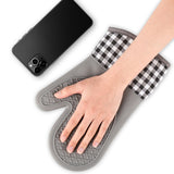 4Pcs Plaid Oven Mitts and Pot Holders for Cooking Baking Grilling