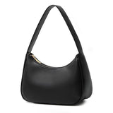 Women Shoulder Bag Elegant Feminine Mini Handbags with Zipper Closure Black