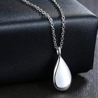 Stainless Steel Teardrop Cremation Pendant – Keepsake Memorial Necklace Sliver