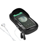 Bicycle Motorcycle Handlebar Mount Holder Waterproof Case for Mobile Phone Black