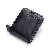 RFID Blocking Wallet Men PU Bifold Credit Card ID Holder Zipper Purse Black