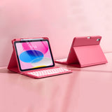 Backlit Keyboard Case Detachable for iPad 10.2 and 10.5 Inch Pink