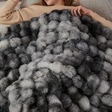 Bubble Tie Dye Throw Throw Blanket for Couch Cozy Soft and Fuzzy for Sofa Bedroom Living Room Dark Gray