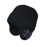 Unisex Winter Knit Earflap Beanie Hat Warm Ear Flap Hat with Knit Brimmed Ski Cap