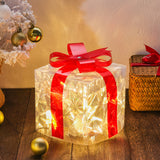 3-Pack 3D Christmas Gift Boxes with LED Lights Holiday Decorations Style 1