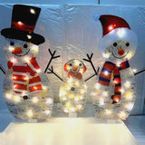 3-Piece Snowman Yard Stakes Acrylic Christmas Outdoor Decorations