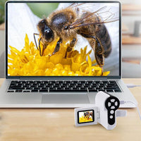 1000X Magnifying Pocket Microscope for Kids LED Screen Handheld Mini Microscope with 32GB SD Card