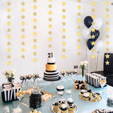 5 PCS 4m Thick Paper Star Garland Bunting Banners for Parties Weddings Gold