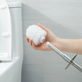 2 PCS Toilet Brush Set with 304 Stainless Steel Handle and Holder White