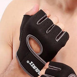 Pair of Sports Gloves Open Finger Gym Gloves for Cycling Weight Lifting Fitness Exercise Black