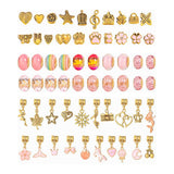 66 Pcs Kids DIY Bracelet Charm Making Kit Jewelry Making Supplies Pink