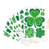 8 Sheets of Static Cling Green Stickers for St Patricks Day Decor Shamrock Window Stickers