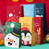 24PCS Christmas Flat Top Paper Gift Bags for Christmas Eve Apples