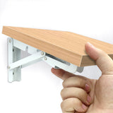 2Pcs 90 Degree Folding Shelf Brackets Shelf White