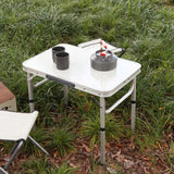 Foldable Aluminum Camping Table 60x45cm Adjustable Height with Handle
