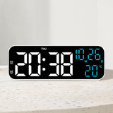 3-in-1 Digital Clocks for Living Room with Temperature for Bedroom White